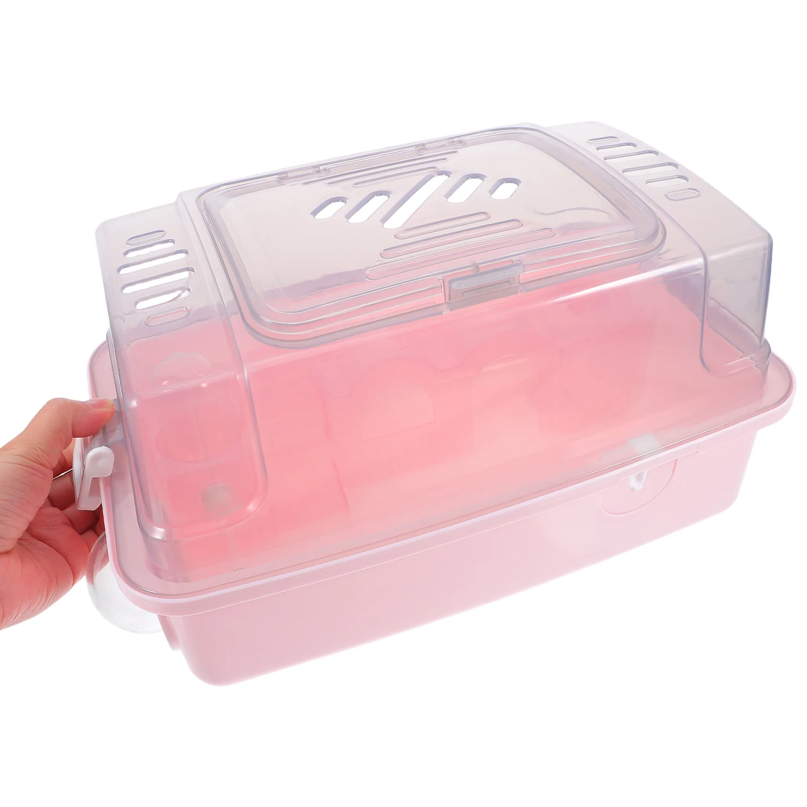 

Hamster Cage Pink Portable Bag Travel Small Pet Carrier Toys Transparent Safe Reliable Multifunctional Living