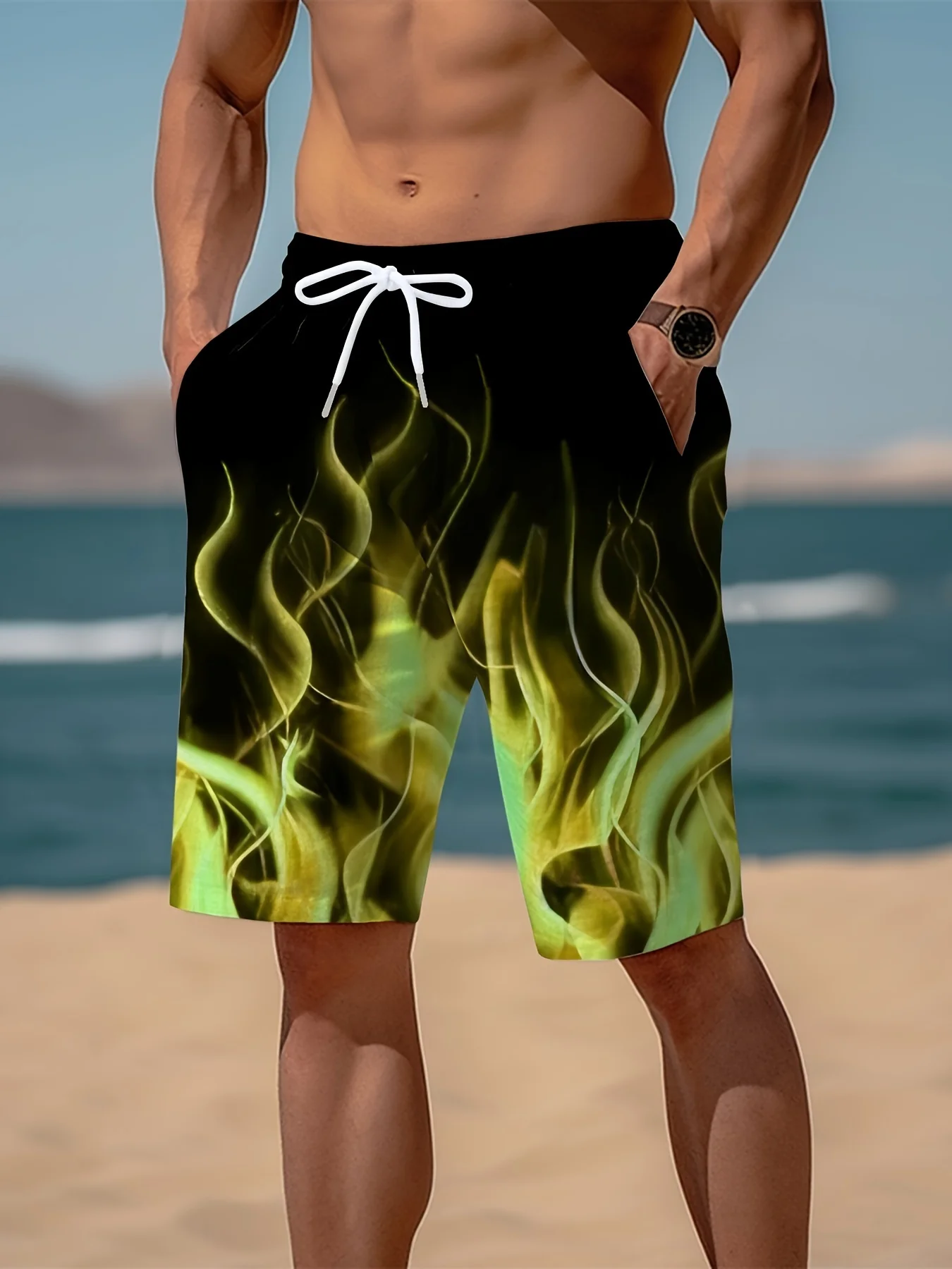

Cool 3D printed adult men's quick-drying and breathable fitness shorts for summer sports and casual wear, beach pants