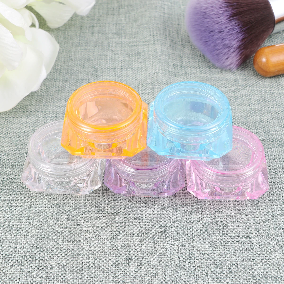 

50pcs Diamond Cream Box 3G Small Packing Container Leakproof Travel Bottle For Makeup Art Supplies Storage