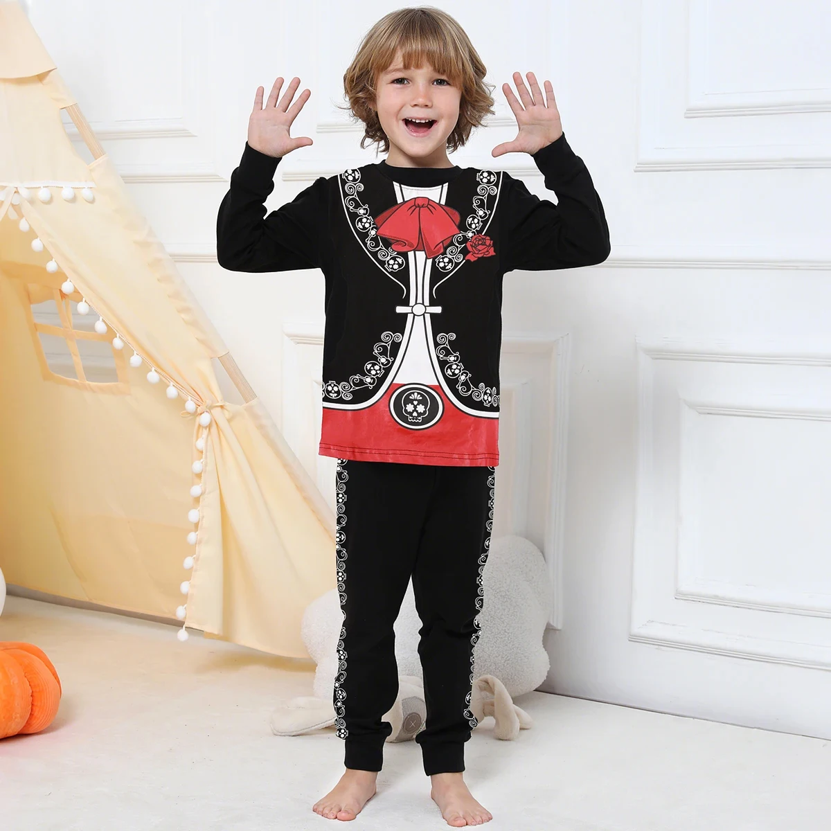 أزياء الهالوين مارياتشي التأثيرية للأطفال ملابس يوم الموتى المكسيكية للأولاد والبنات فستان مضحك لحفلات الكرنفال من 3 إلى 10 سنوات #1