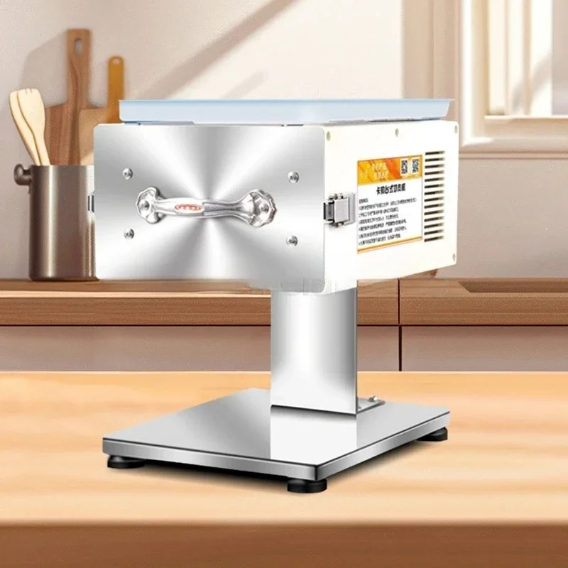 

Top Quality 220V Commercial Mini Auto Meat Slicer Cutter Chopper Stainless Steel Electric Food Processor Multi-spacing Blade For