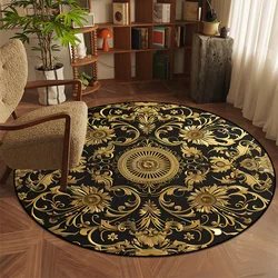European Round Retro Carpet for Living Room Decoration Bedroom Rug Computer Chair Study Coffee Table Mat Non-slip Customized