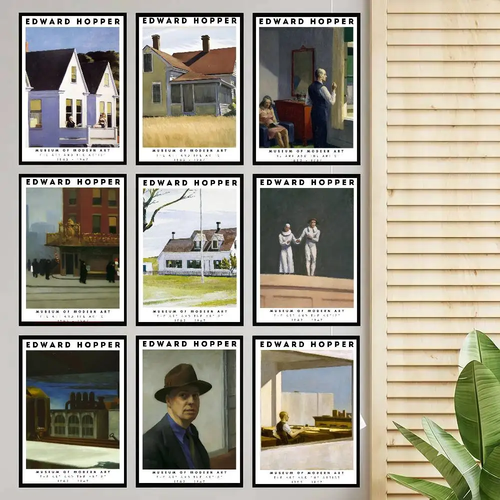Edward Hopper Museum Exhibition Poster Self-adhesive Art Room Entrance Restaurant Wall Decor Art Painting