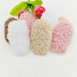 60Pcs 5.5CM Furry Felt Rabbit Ear Padded Appliques For Baby Clothes Hat Sewing DIY Headwear Hair Clip Bow Accessories Patches