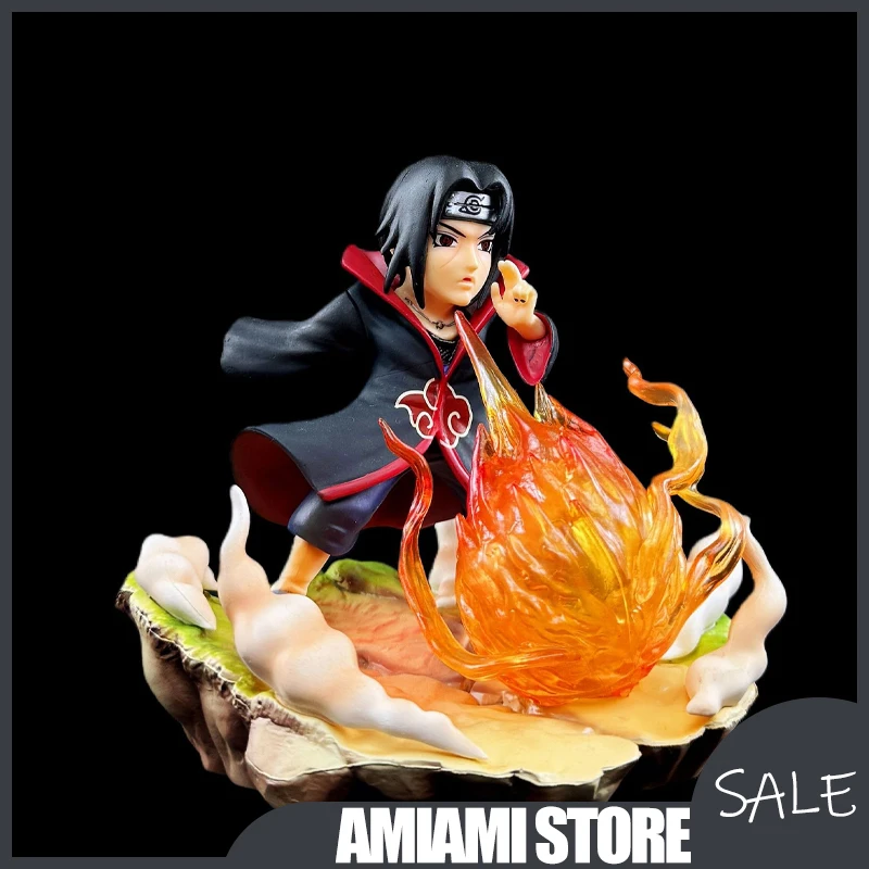 

14cm Naruto Akatsuki Resonance Series AY Uchiha Itachi Fireball Jutsu Figure Anime Model Statue Birthday Christmas Gifts Toy