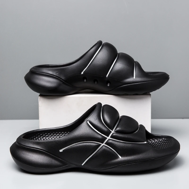 

Basketball Style Men Women Slippers Outdoor Sandals Beach Men Sprot Shoes Thick Soft Sole Slides Men's Home Slippers Size 36-47
