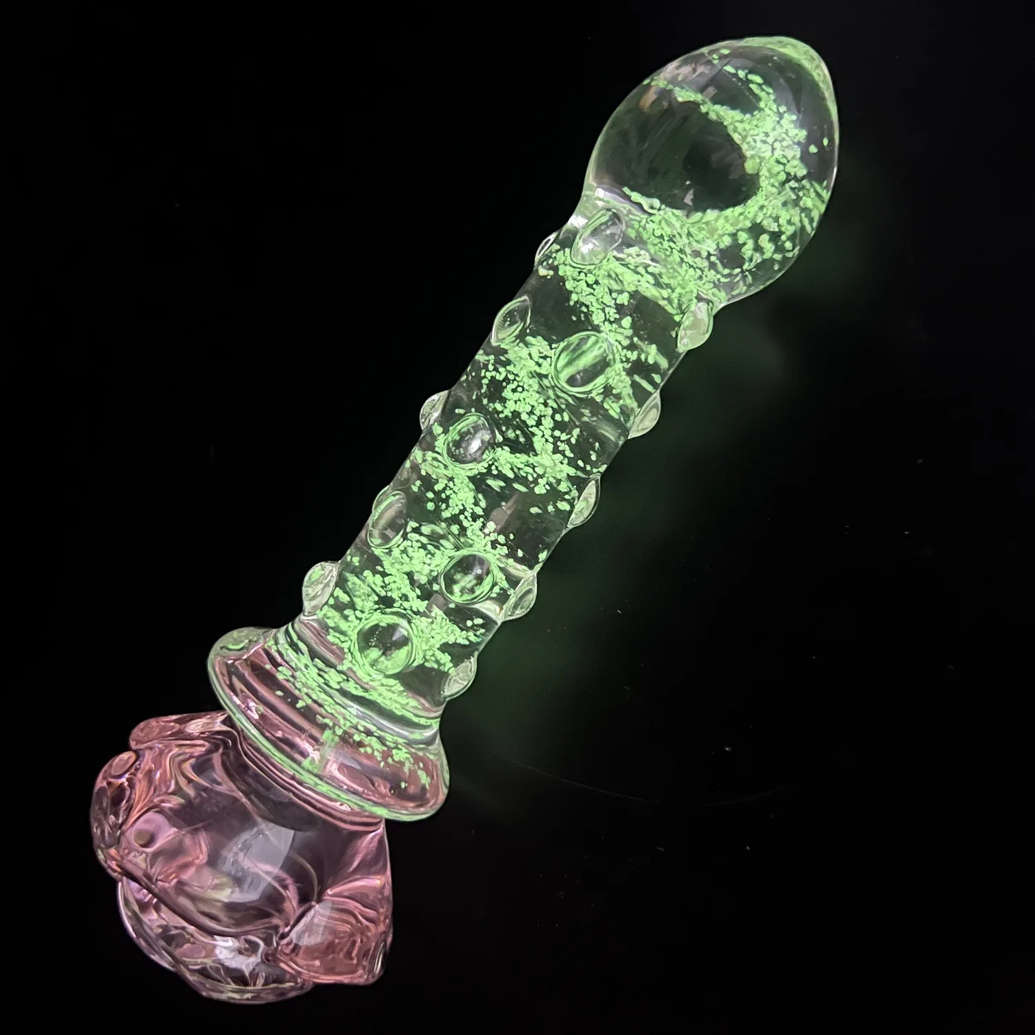 Luminous Rose Anal Plugs Glass Women Anal Plug Butt Plug Erotic Anal Beads Balls Rose Glass Dildo Adult Plug Sex Toy view 2