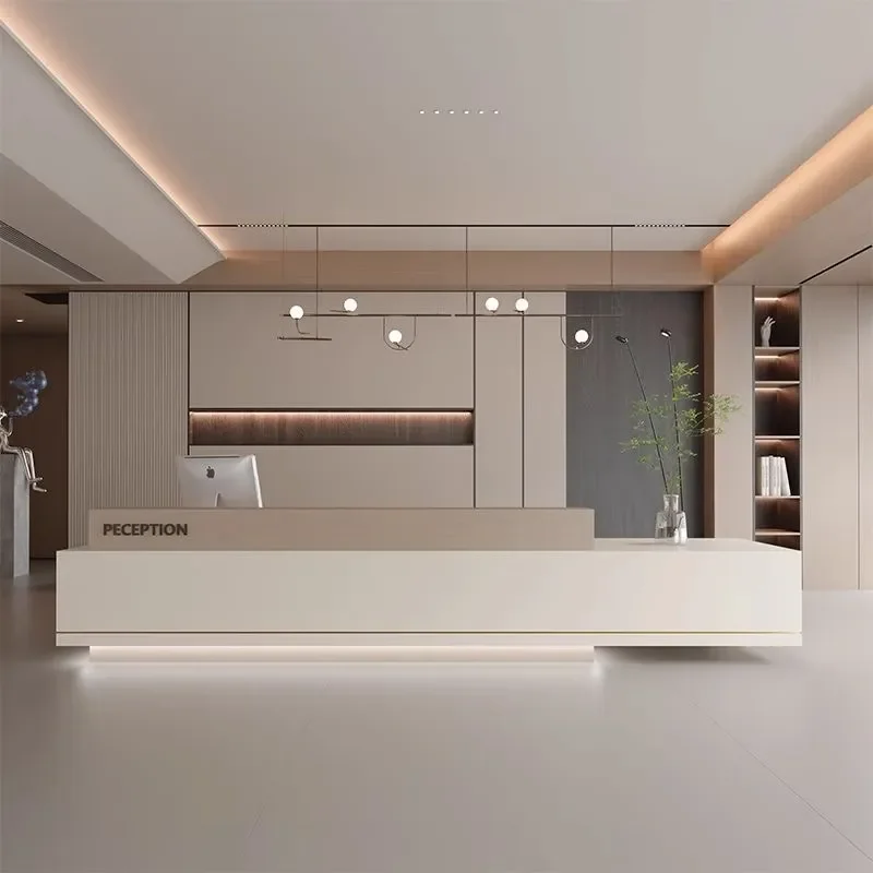 for Light Luxury Modern Reception Desk for Company Hotel Lobby Sales Department Shop High-end Checkout Counter Information