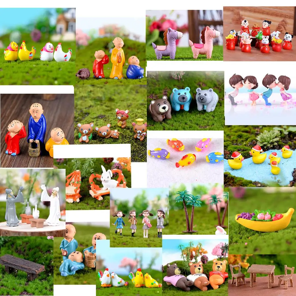 Resin Micro Landscape Miniature Decor Garden Ornament Sculpture for Home Bonsai Pot Decoration