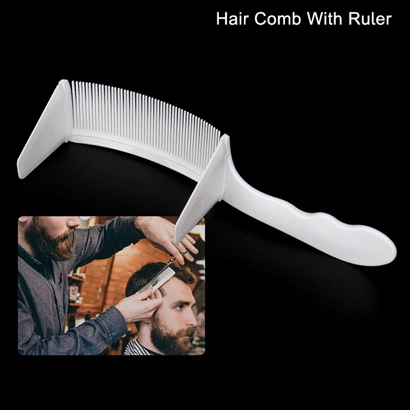 Curved Shaver Hair Clipper Cutting Comb Barber Flat Top Comb With Ruler Anti-Static Salon Cutting Comb Hairdressing Brush