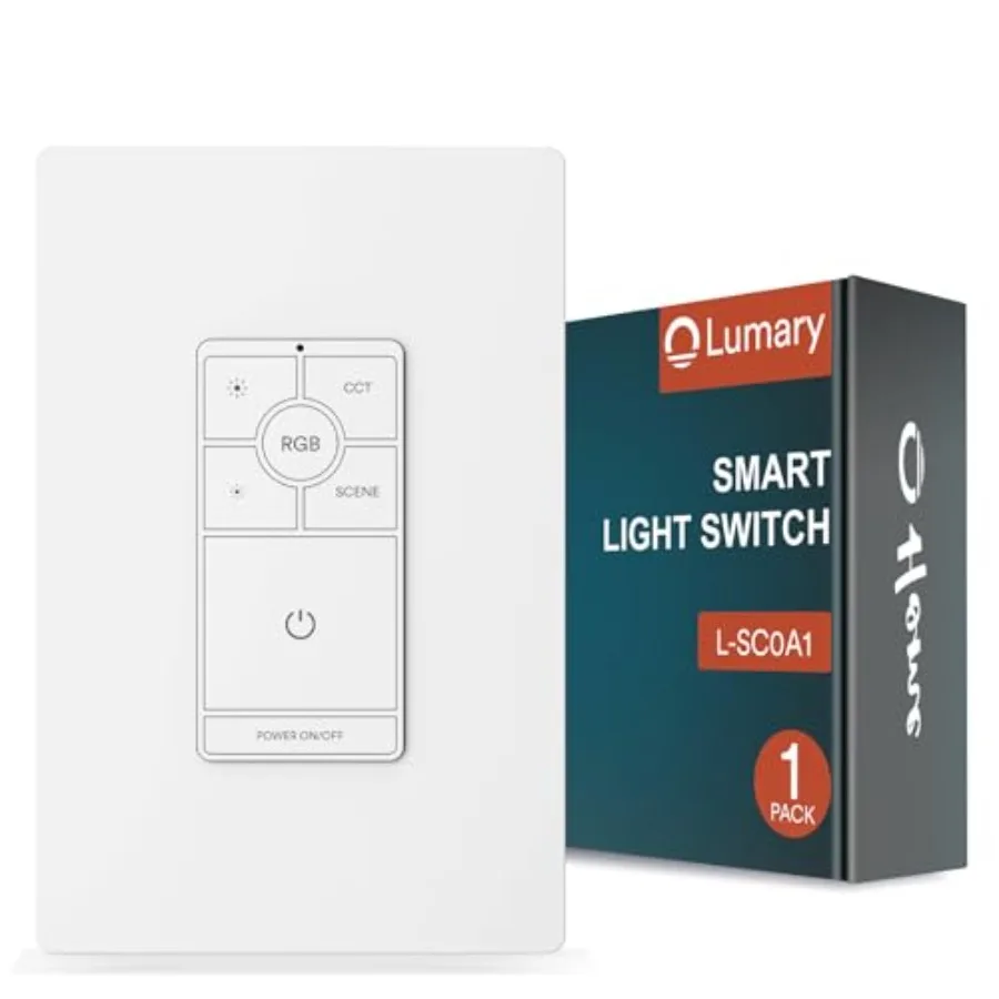 

Dimmer Light Switch Only Support Recessed Lighting Single Pole 120V 10A Wall Switch for Brightness/RGB/CCT/Scenes Adjustment Ne
