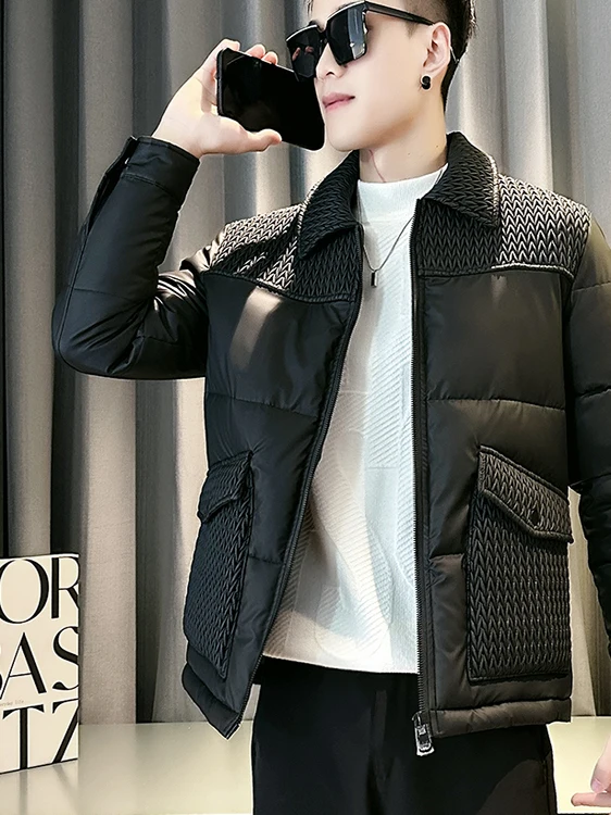 

Men's Cotton Jaet Autumn Winter Sle Faionable Haome Warmth Long Sve Cleanfit Collar Casual Wear Youth ular