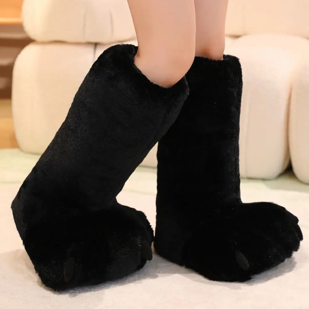 Chaussures d'hiver pour la maison, bottes de Costume de Cosplay de dessin animé, en fourrure, grande griffe de bête en peluche, épaisses, accessoires de Cosplay exagérés, chaussures de Club