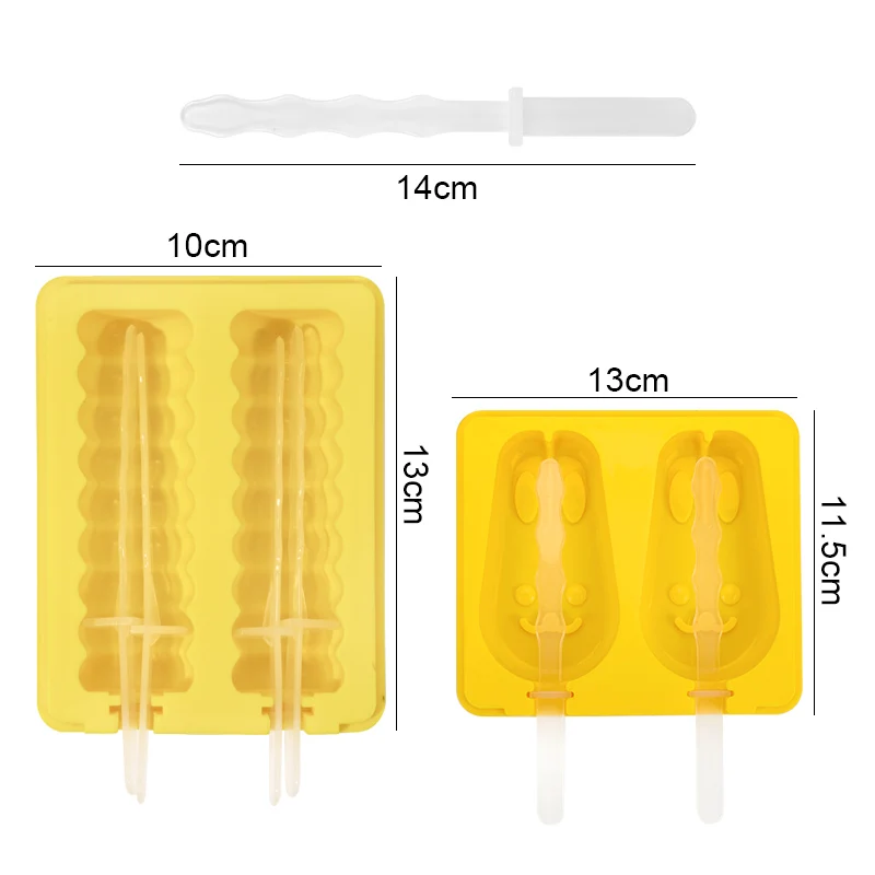 FAIS DU Silicone Ice Cream Mould with Lid and Stick Reusable Party DIY Homemade Cheese Ice Cube Popsicle Tray Kitchen Gadgets