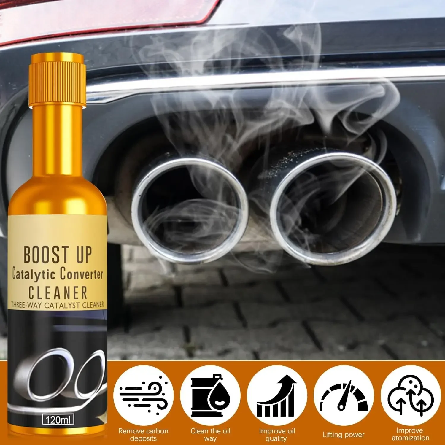 Car Catalytic Converter Cleaner - Easy to Use Engine Performance Booster for Catalysts & Exhaust Systems