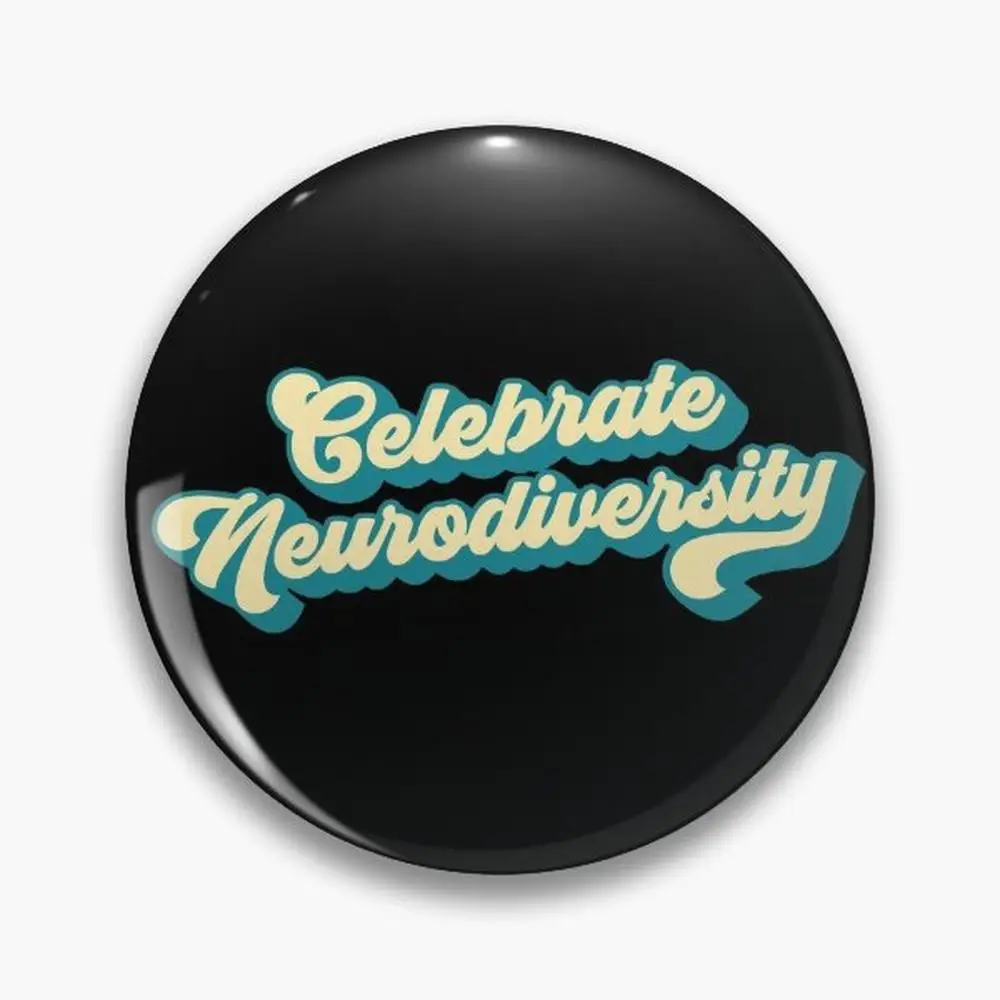 Celebrate Neurodiversity Retro 70s Style Pin Buttons Brooches  Jewelry Accessory Customize Brooch Fashion Lapel Badges