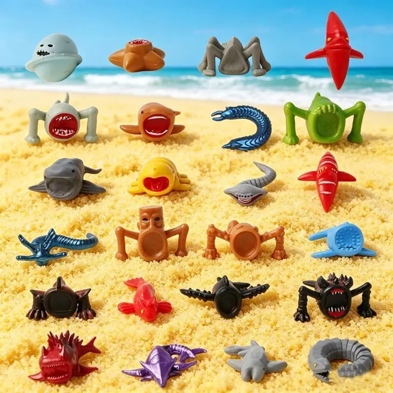 24pcs Subnautica Sea Eater Monster Figure Leviathan Figures Decoration Bloop Gran Maja Model Doll Toy