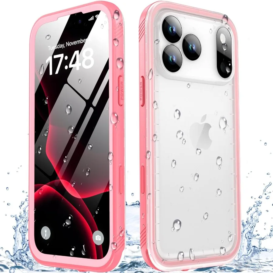 

For iPhone 17 Pro Waterproof Case with Built-in Screen Protector: Rugged Dustproof Full Body Shockproof Dropproof IP6