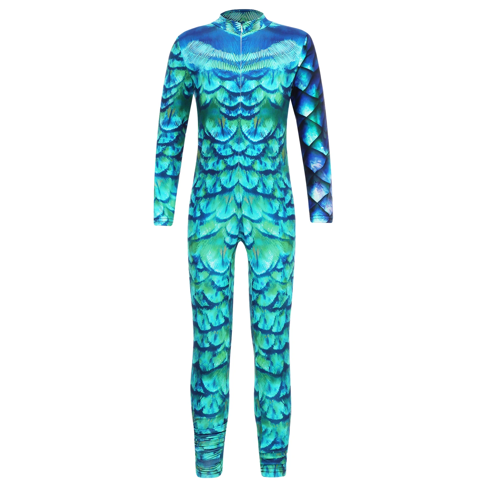 Kid Girls Swim Jumpsuit Sports Gymnastics Romper Jersey Fish Scale Swimsuit One Pieces Rhythmic Princess Mermaid Cosplay Costume