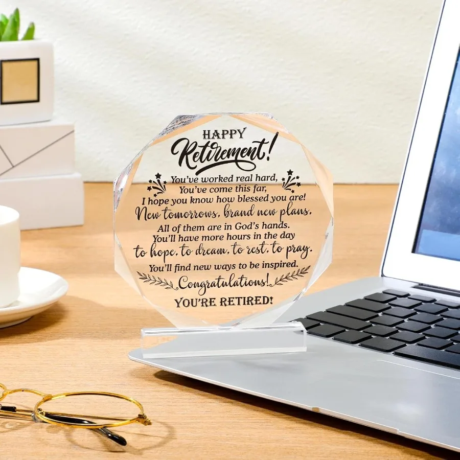 هدايا التقاعد السعيدة المكتلة للرجال، قد تكون فخورًا، تذكار وثقالة الورق، لوحة التقاعد، هدايا وداع ملهمة