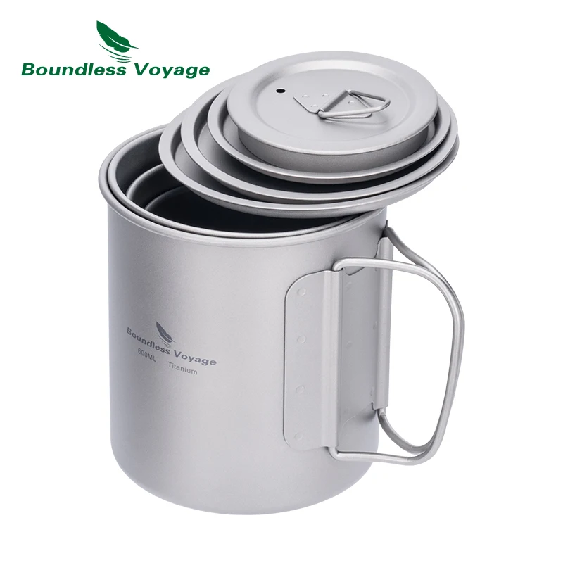 Boundless Voyage Titanium Cup with Lid & Folding Handle Outdoor