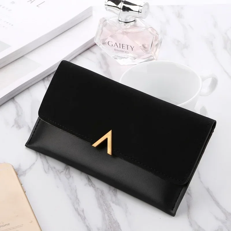 2023 Leather Women Wallets Hasp Lady Moneybags Zipper Coin Purse Woman Envelope Wallet Money Cards ID Holder Bags Purses Pocket