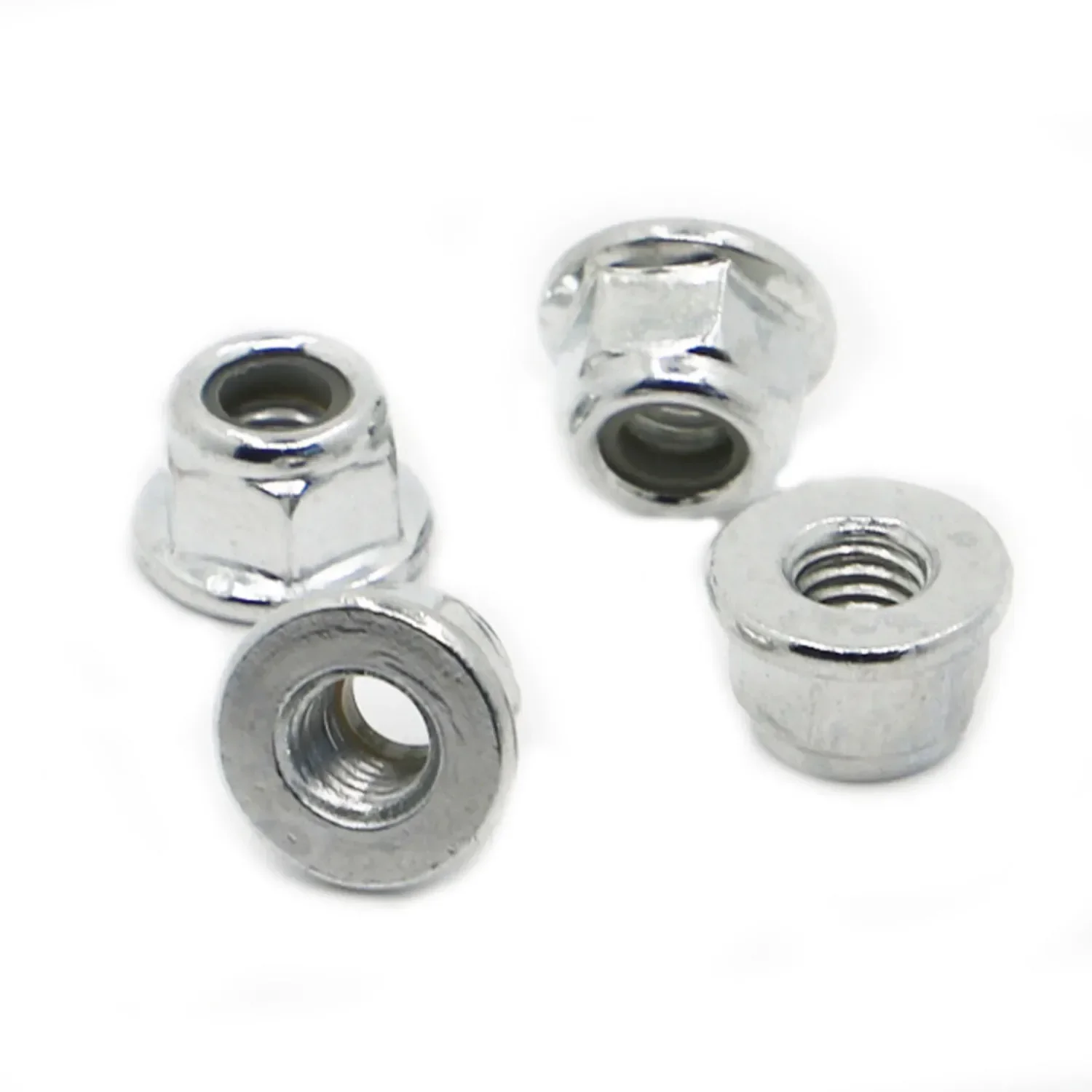 M3 M4 M5 M6 M8 M10 M12 Edelstahl / Nickel / verzinktes Nylon Sicherungsflanschmutter Einsatz Sicherungsmutter Selbstsichernde Nylock-Sicherungsmutter