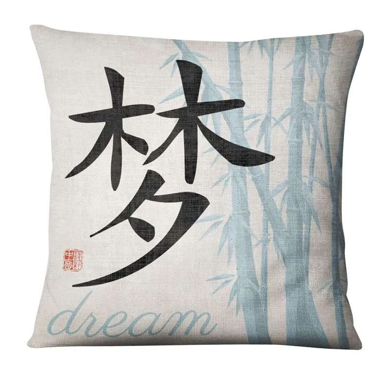 Home Decoration Sofa Pillow Chinese Zen Print case Lotus Buddha Decorative 