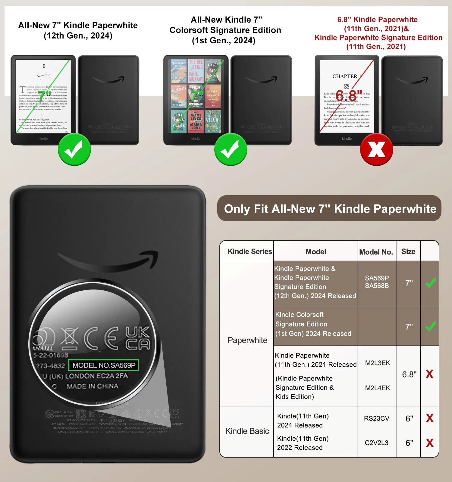 Etui MoKo na 7-calowy Kindle Paperwhite 12. generacji (2024) i Kindle Colorsoft Signature Edition (2024), lekka osłona z paskiem na rękę — zdjęcie produktu 2