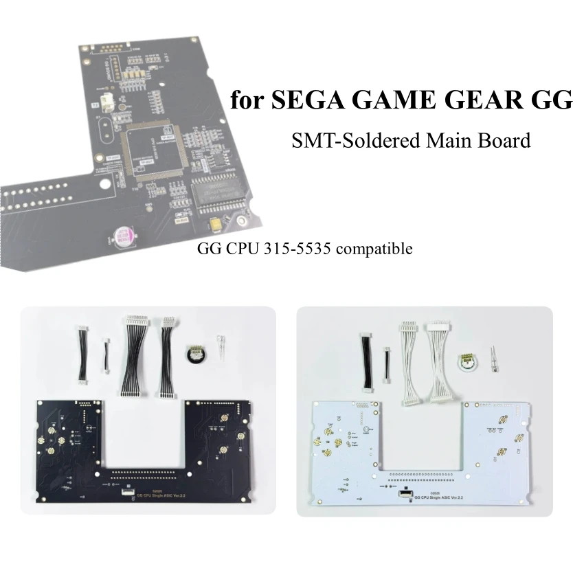 Black /White Gold-Plated SMT Main Board for SEGA GAME GEAR GG Console RGB Lighting Replacement Main Board Accessories