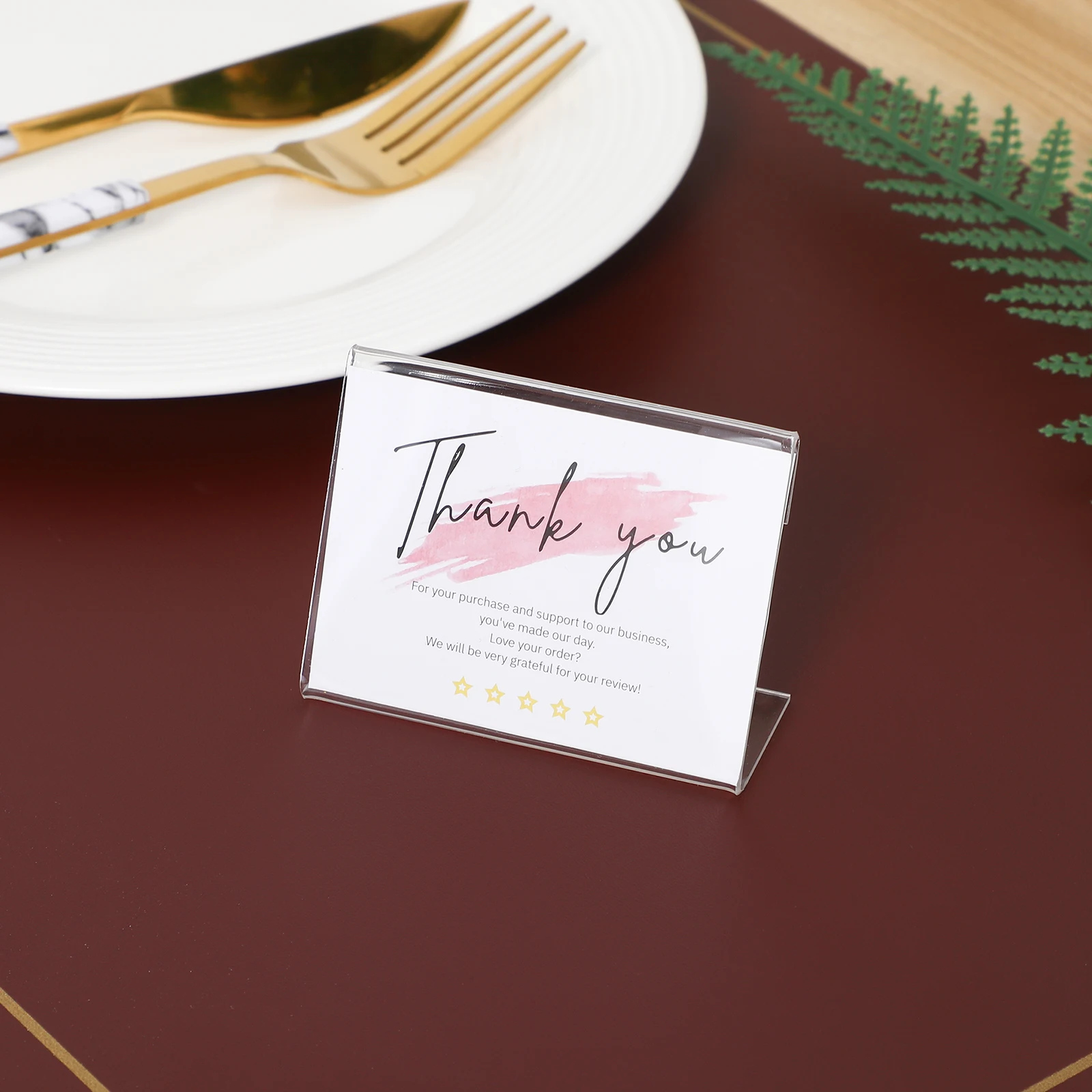 25 Pcs Acrylic Card Holders for Signs Table Stands Tabletop Mini Display Name Tables Tag Desk