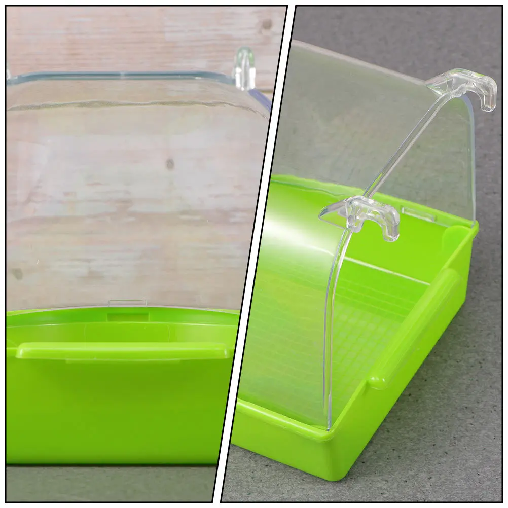 

2Pcs Bird Bath Basins Creative Hanging Bathtubs for Parrots Durable Transparent Shower Tub Cleaning Supplies Bird Bathtubs