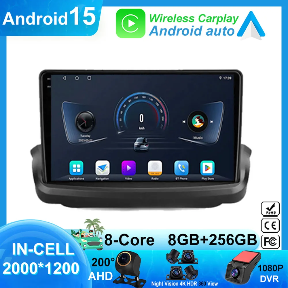 Android 15 Carplay Auto para Hyundai Rohens Coupe Genesis Coupe 2009-2012 Radio de coche reproductor de vídeo Multimedia navegación GPS Stere