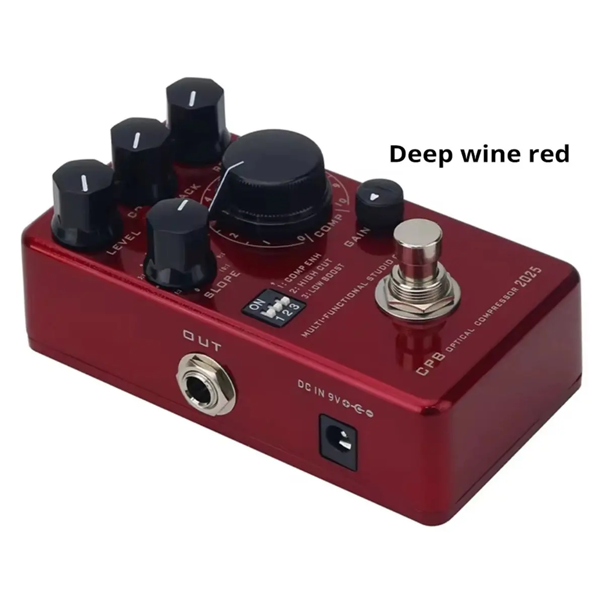 2025 Version Electric Guitar and Compressor Pedal Multifunctional Studio Universal Optical Compressor Wine Red