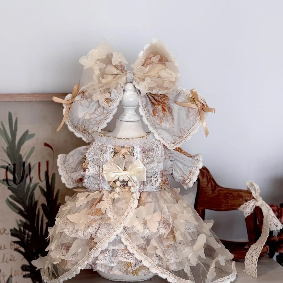 20cm 40cm cotton doll clothes butterfly flower dress,  50-55cm reborn doll dress free shipping