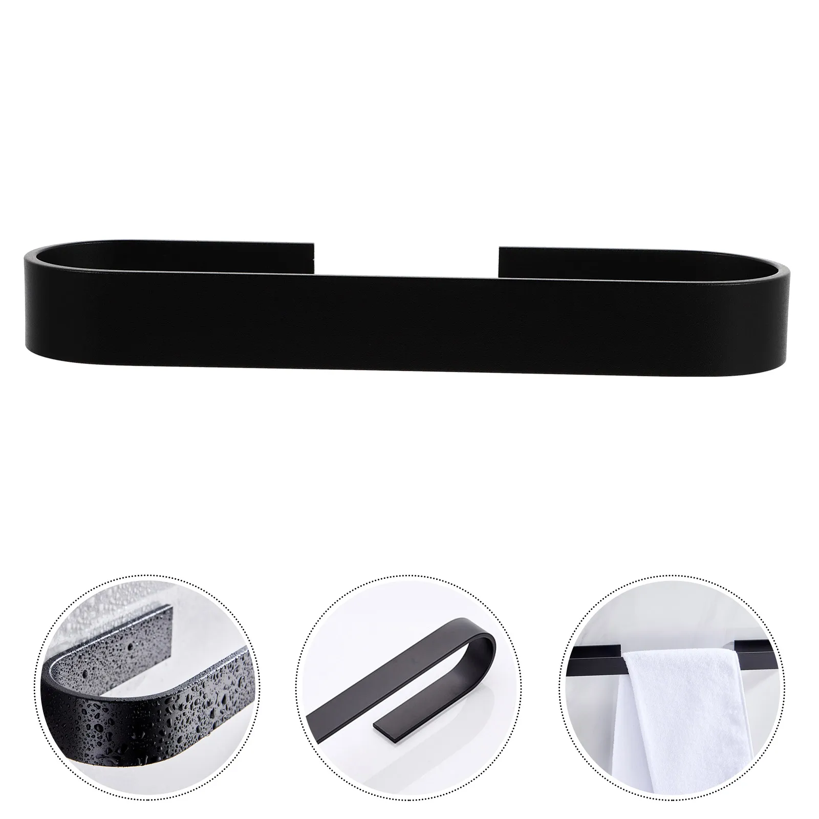 

Wide Bathroom Towel Rack Holder Hook Storage Shelf Wall Mount Anti Rust Round Design Smooth Edge Kid Safe Vintage
