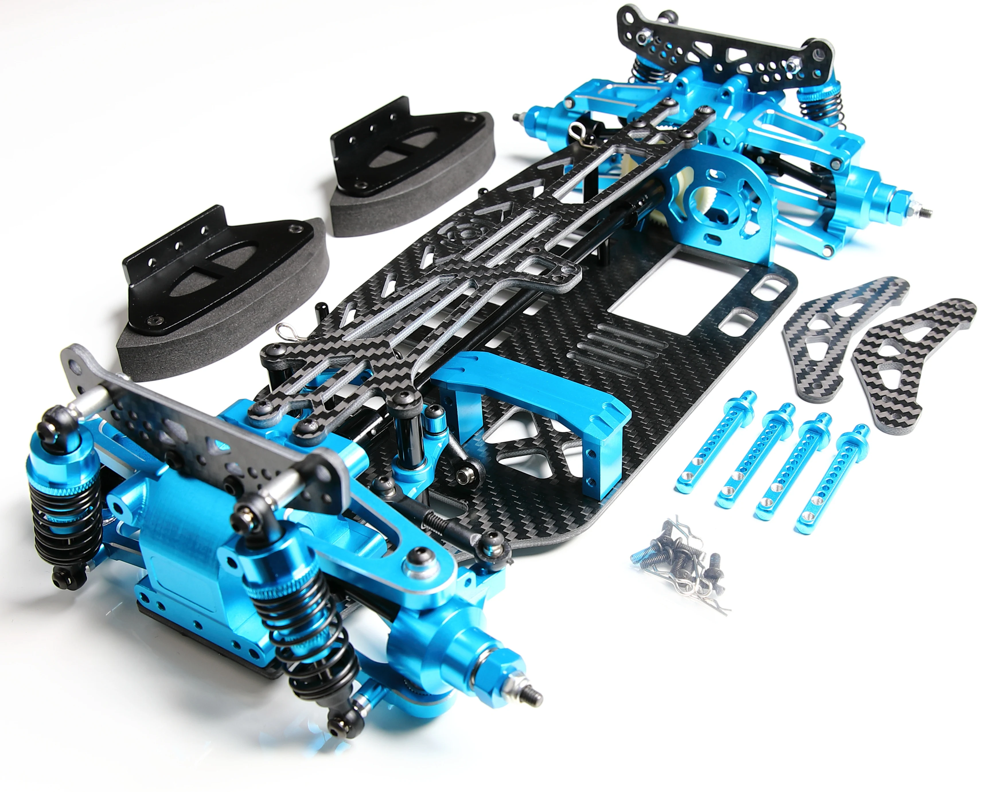 TT-01 CNC Aluminum Carbon Fiber Frame Chassis Upgrade Metal Components for 1:10 TT01 Tamiya 1/10 RC Car