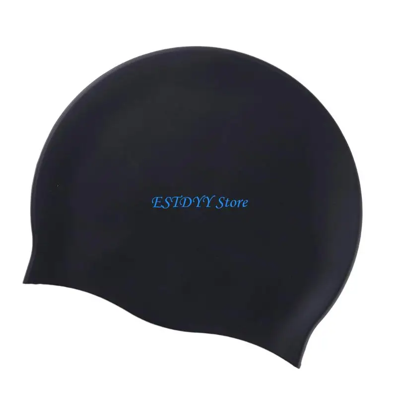 

G6DE High Elasticity Silicone Swim Hat Waterproofed Ear Protecting Swimming Hat Suitable for Various Head Size