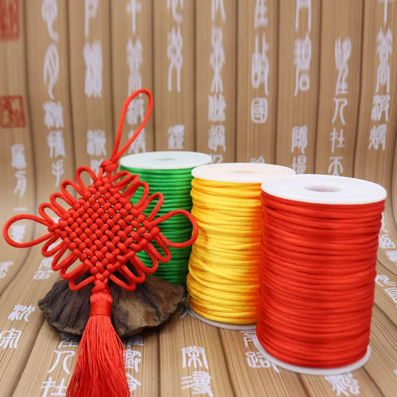 3mm 10yards Chinese Knot Rope Mix Nylon Satin Silky Macrame Cord Beading Braided Bracelet String Thread