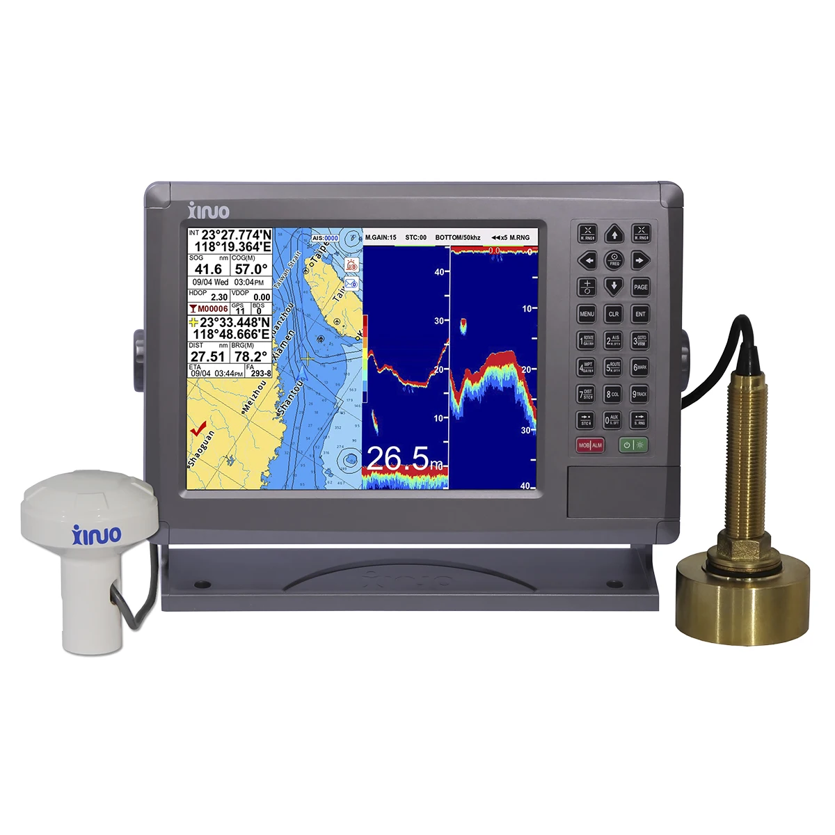 

XF-1069GF 10.4 inch Marine GPS GNSS chart plotter combo with /GNSS GPS navigator Echo sounder