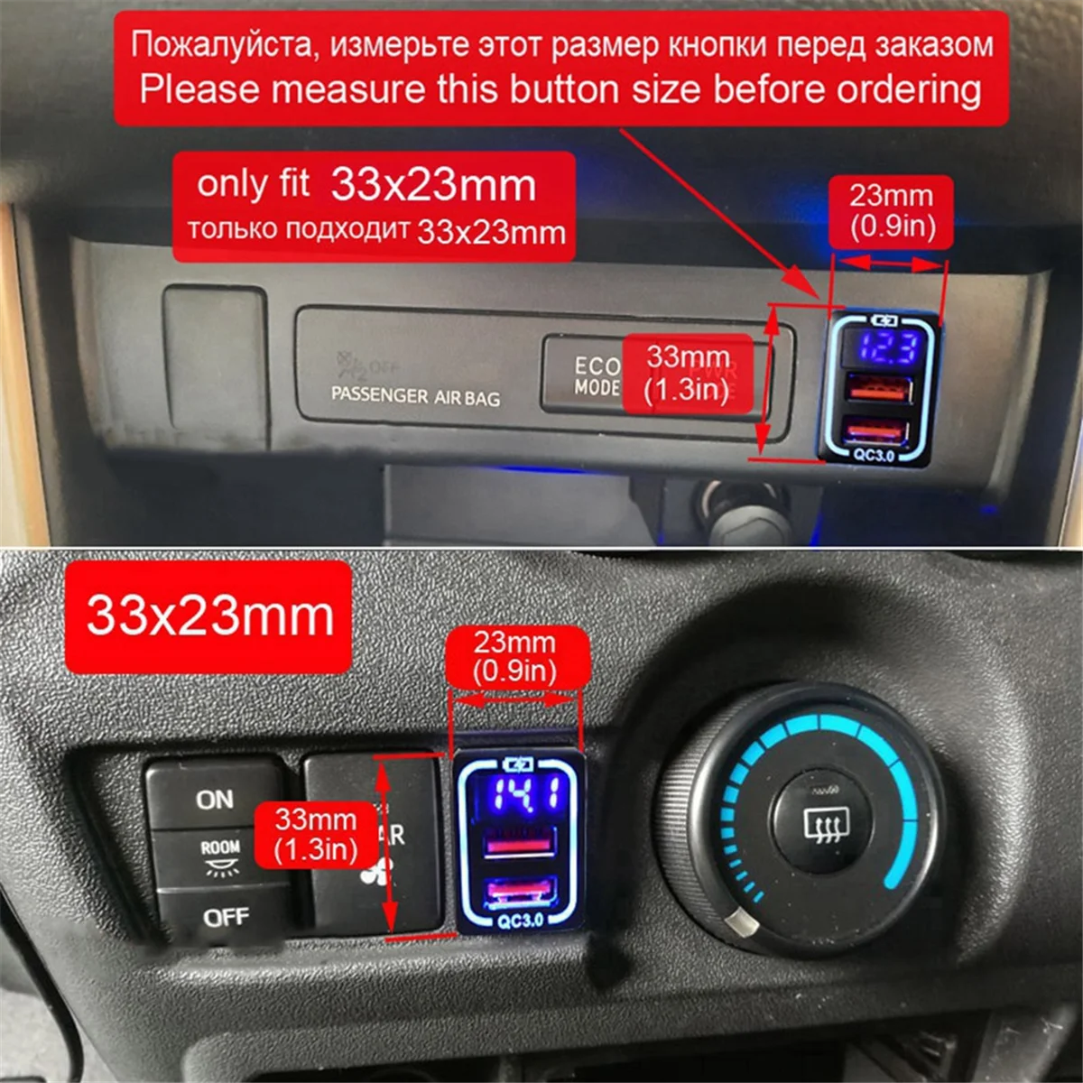 Pengisi Daya Cepat Port USB Mobil QC3.0 untuk TOYOTA BlueJAS