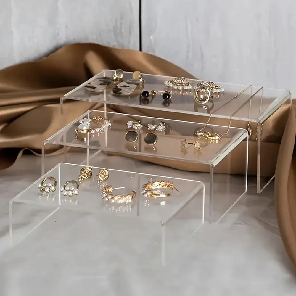 5 Pcs Acrylic Transparent Jewelry Bracelet Display Stand Organizer U Shape Perfume Holder Cupcake Rack Jewellery Organizer