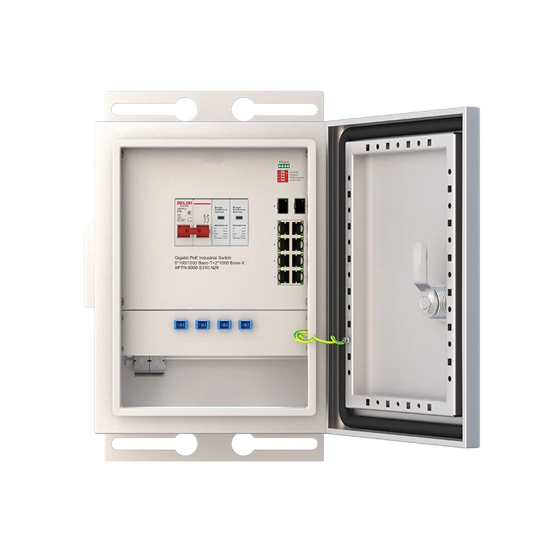 KeepLiNK Indoor/Outdoor Enclosure with Integrated 8 Port Gigabit PoE+, 2 Port 1000BASE SFP Ethernet Switch, IEEE802.3a/at POE