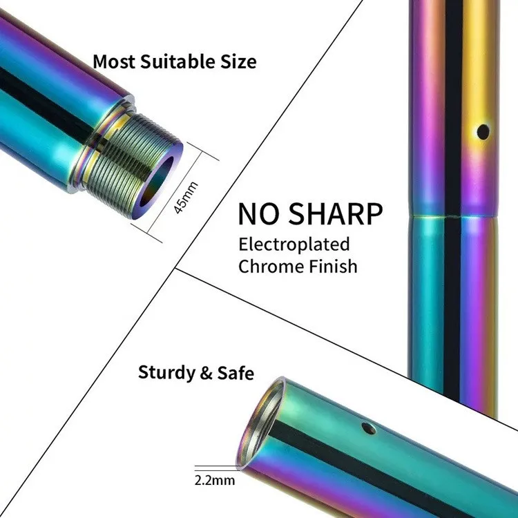 Fitness Kolorowy kij do tańca Przenośny kij do tańca ze stali nierdzewnej 45 mm