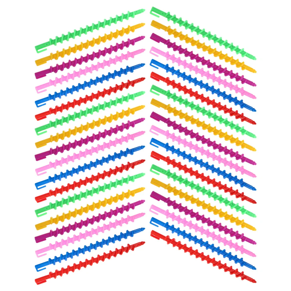 

40Pcs Spiral Perm Rods Soft ABS Hair Curlers Easy Use Spiral Curlers Perm Rollers for Medium Long Hair Hairdressing Tool Set