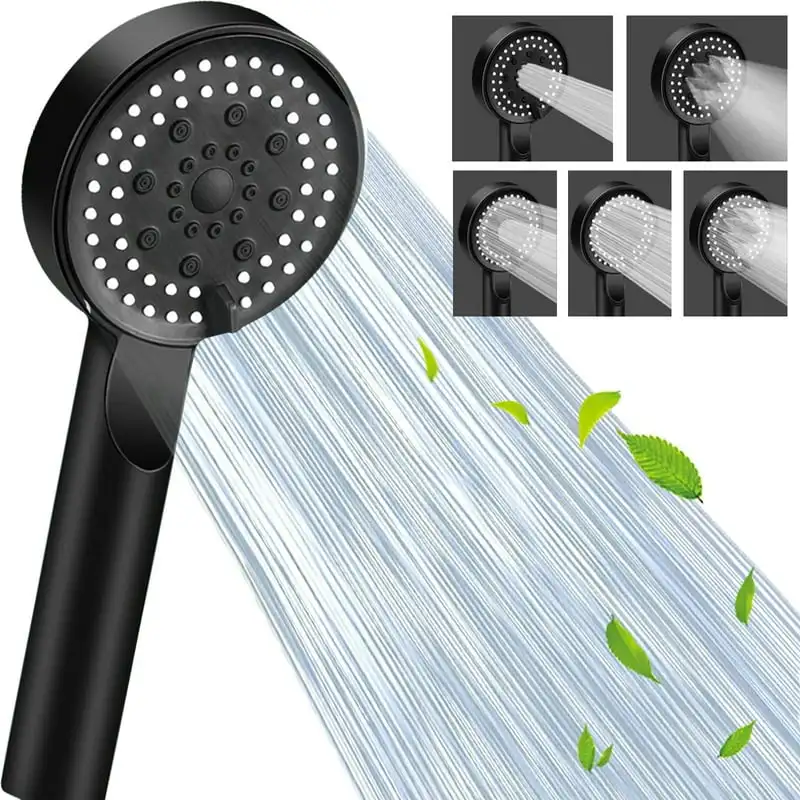 

High Pressure 5-Setting Handheld Shower Head - Water Saving, Anti-Leak, Adjustable