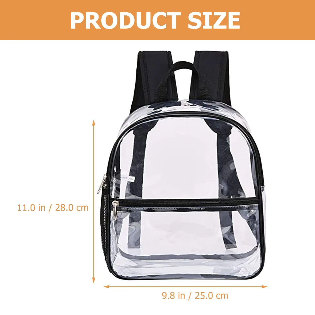 حقيبة ظهر محمولة صغيرة شفافة مقاومة للماء من مادة PVC شفافة للتنقل اليومي والتسوق والسفر خفيفة الوزن للجنسين