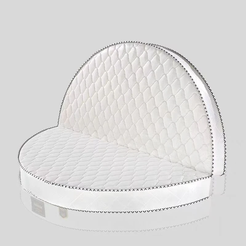 Spring round mattress folding double 2m 2.2m round hard brown mattress thickened latex soft cushion Simmons round cushion