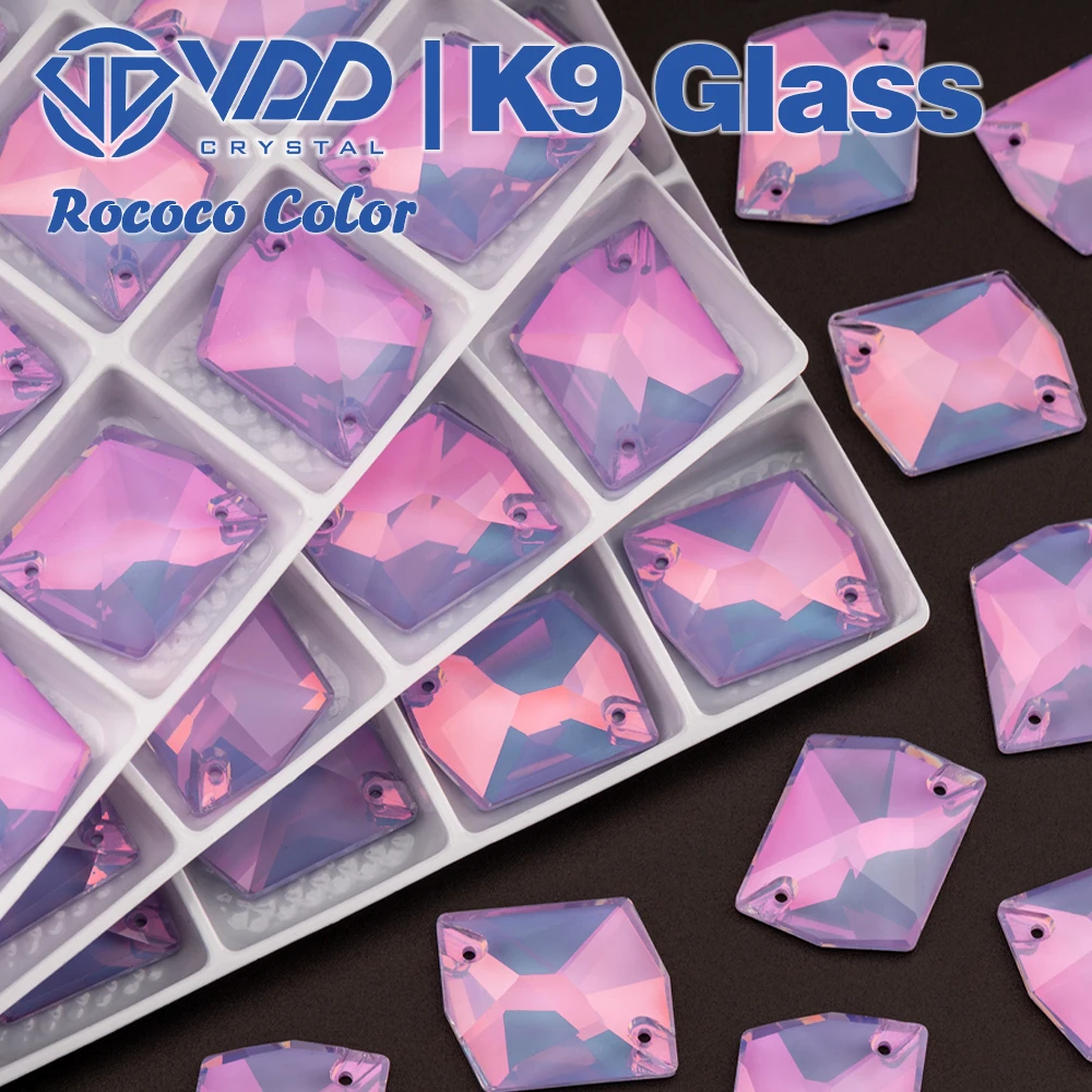 VDD 17x21mm Cosmic Rococo-Color AAAAA K9 Glass Sew On Rhinestones Crystal Sewing Flatback For Clothes Wedding Dress Wholesale