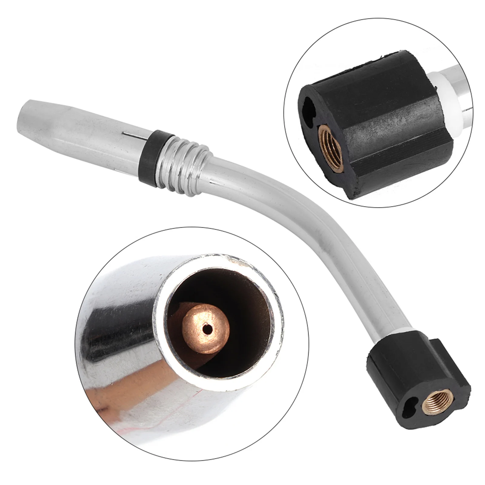 24KD Welding Torch Swan Neck MIG for Binzel Abicor W/Nozzle 9mm Stainless Steel Brass MIG Gun Swan Neck Welding Accessory
